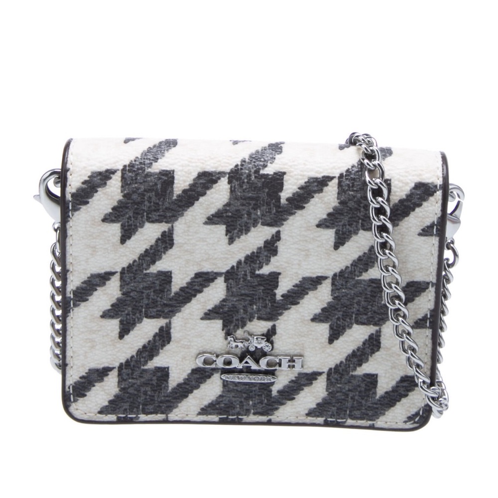 Coach Houndstooth Mini Crossbody Bag in Black and White NWT retails $150 - Picture 3 of 7